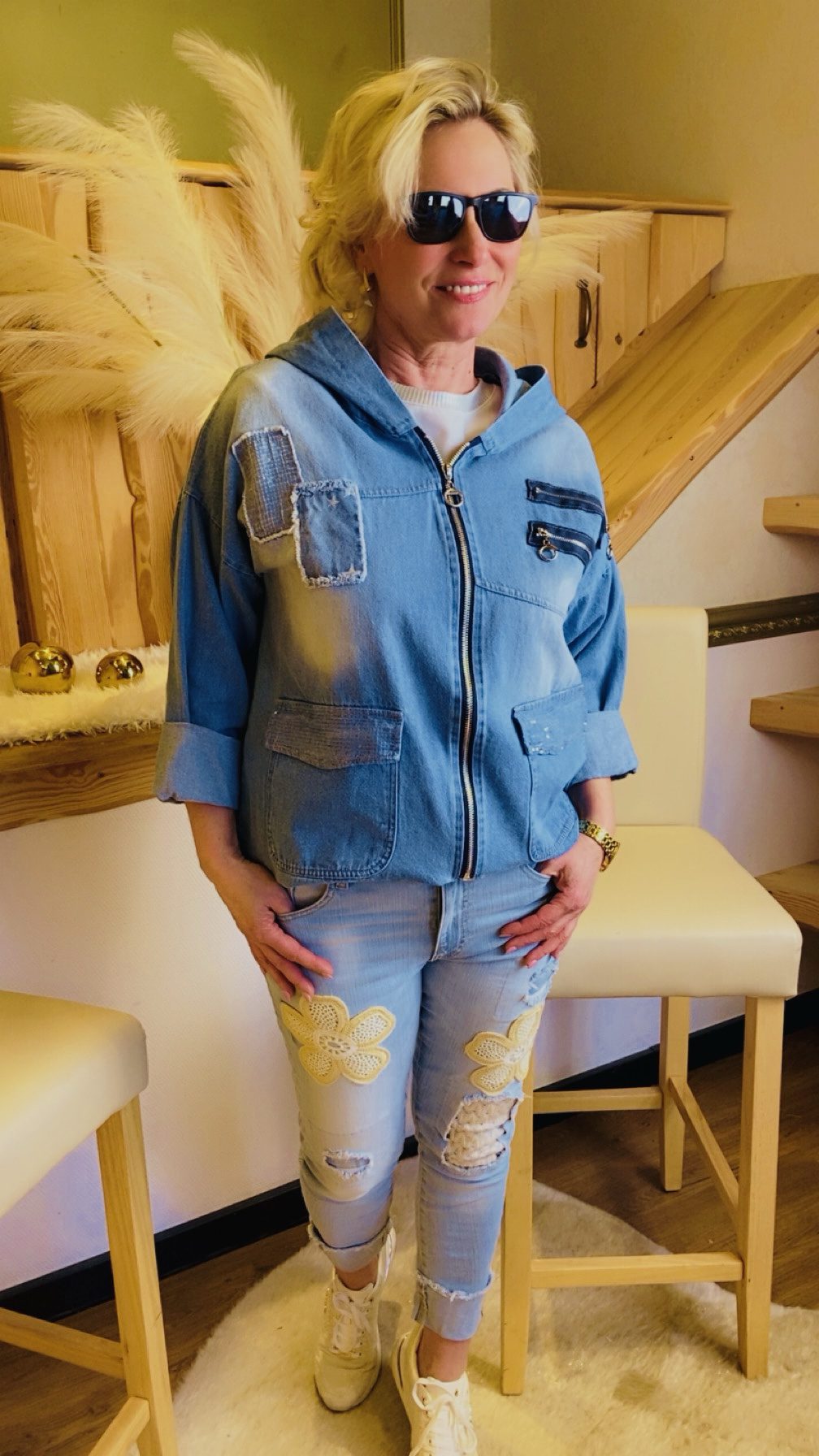 Jeans – Jacke -Kapuze