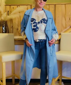 Jeansmantel mit Rückenprint