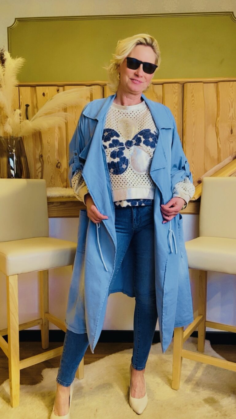 Jeansmantel mit Rückenprint