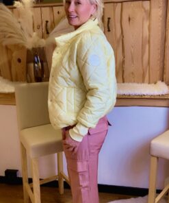 Steppjacke leicht -  Rautenmuster - Gelb