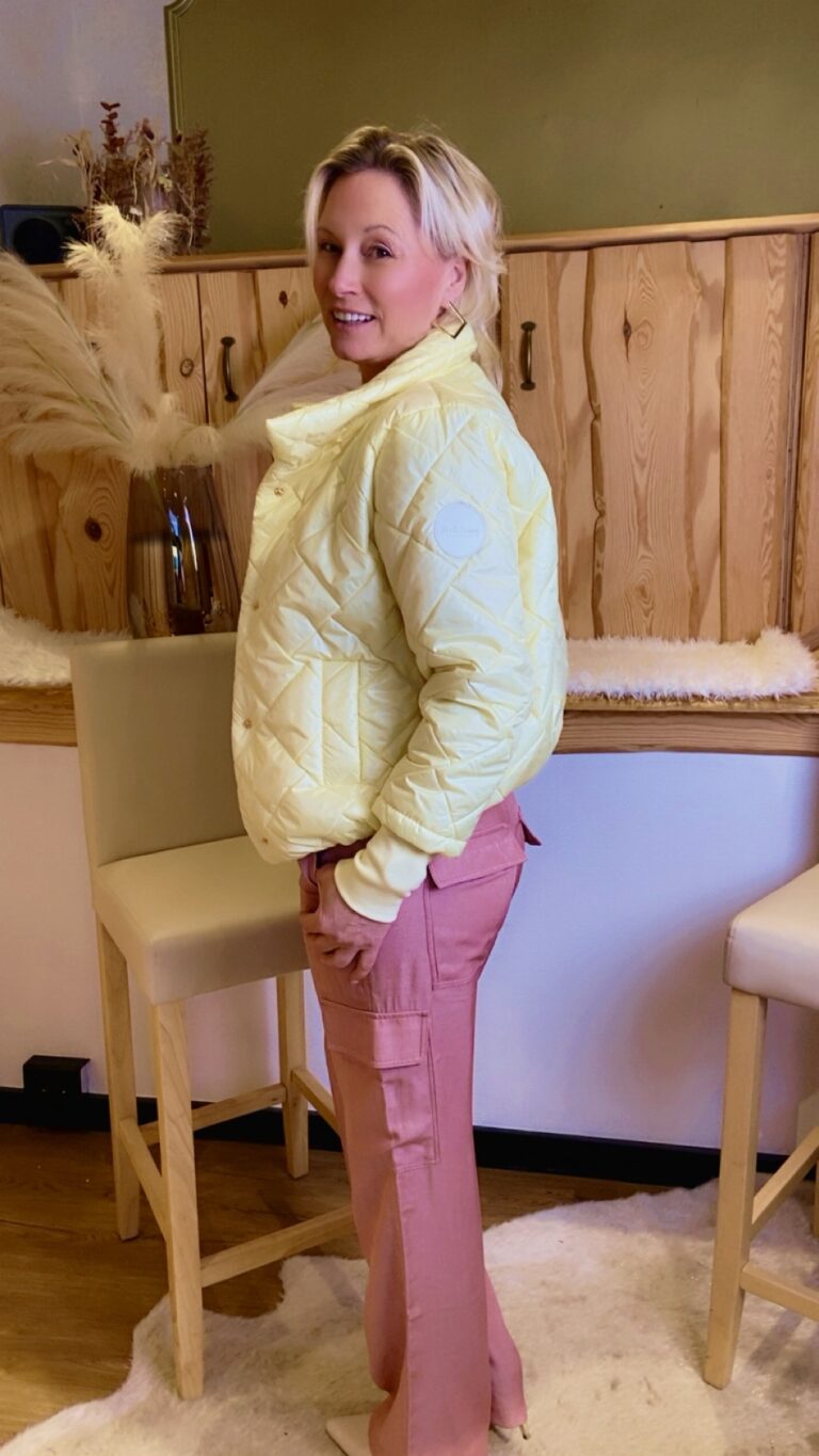 Steppjacke leicht –  Rautenmuster – Gelb