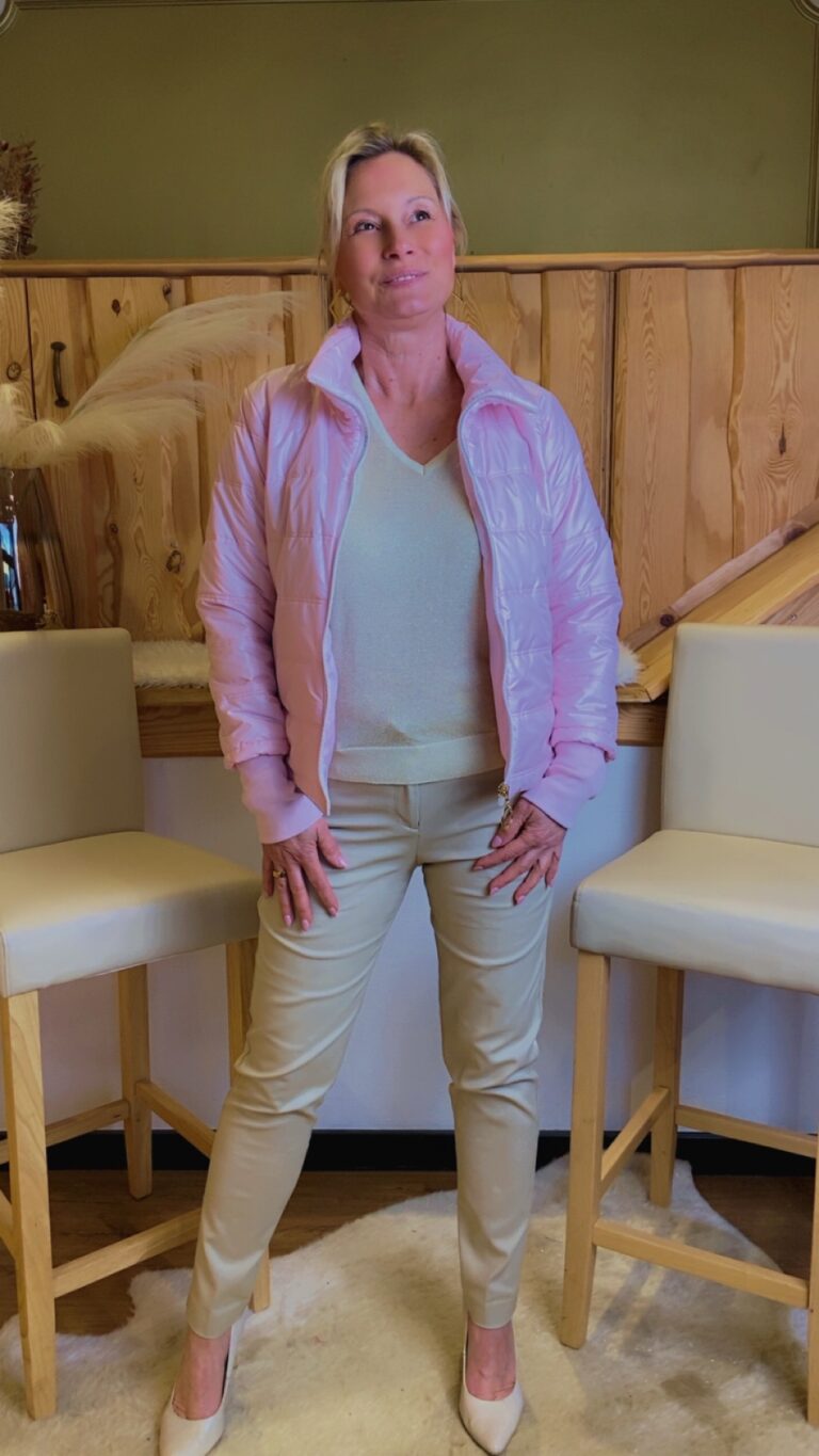 Steppjacke leicht – Rose –  Reißverschluss