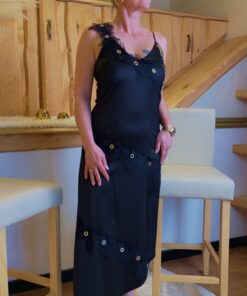 Kleid schwarz mit Gold und Spitze