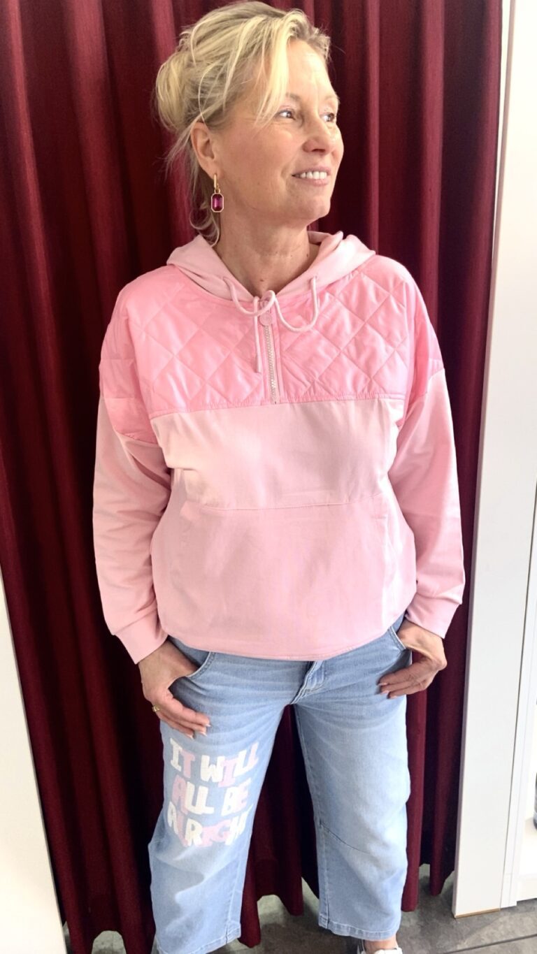 Rose Hoodie mit Stepp – Detail