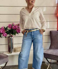 Bluse Langarm mit Spitzenkragen