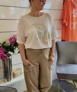 Oversize- Shirt Beige oder Weiß