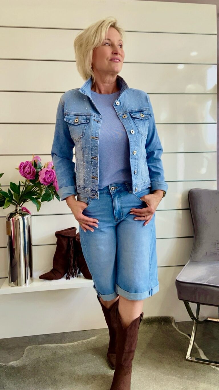 Jeansjacke Glitzer