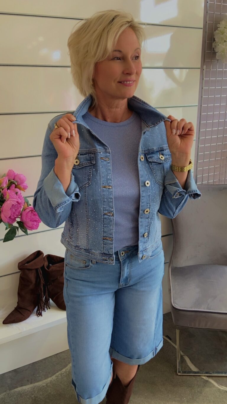 Jeansjacke Glitzer