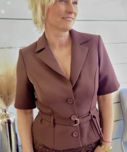 Blazer Kurzarm Braun