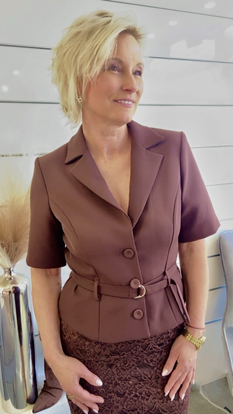 Blazer Kurzarm Braun