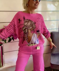 Strickpullover Frau, Meer, Vogel