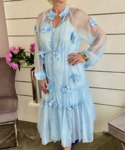 Kleid  3 D-Blüten mit Untertop