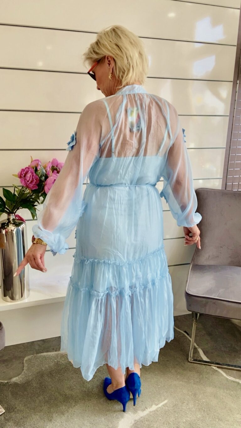 Kleid  3 D-Blüten mit Untertop