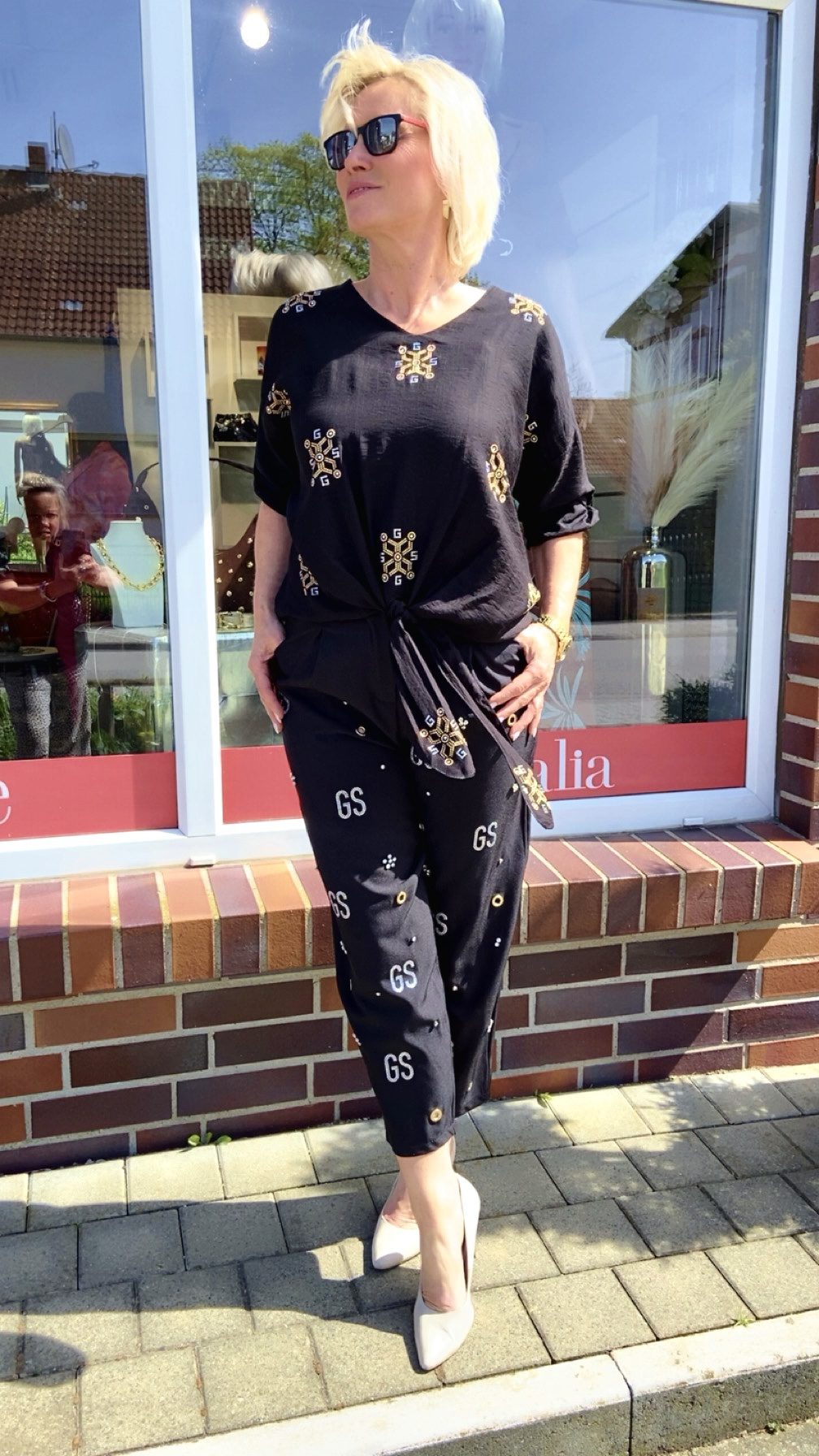 Bluse Creme oder Schwarz