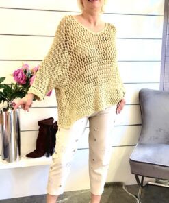 Häkelpullover Gold
