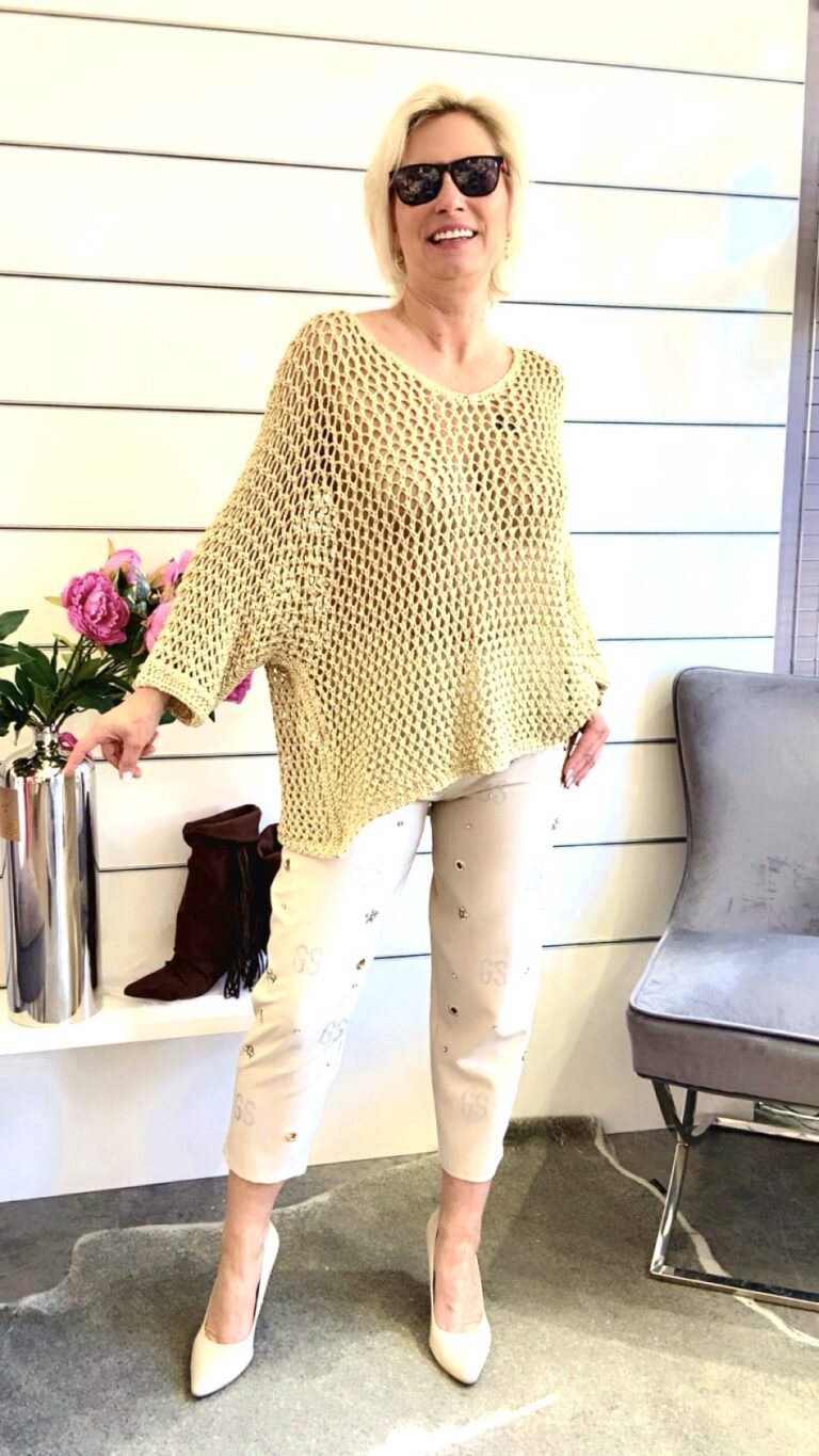 Häkelpullover Gold
