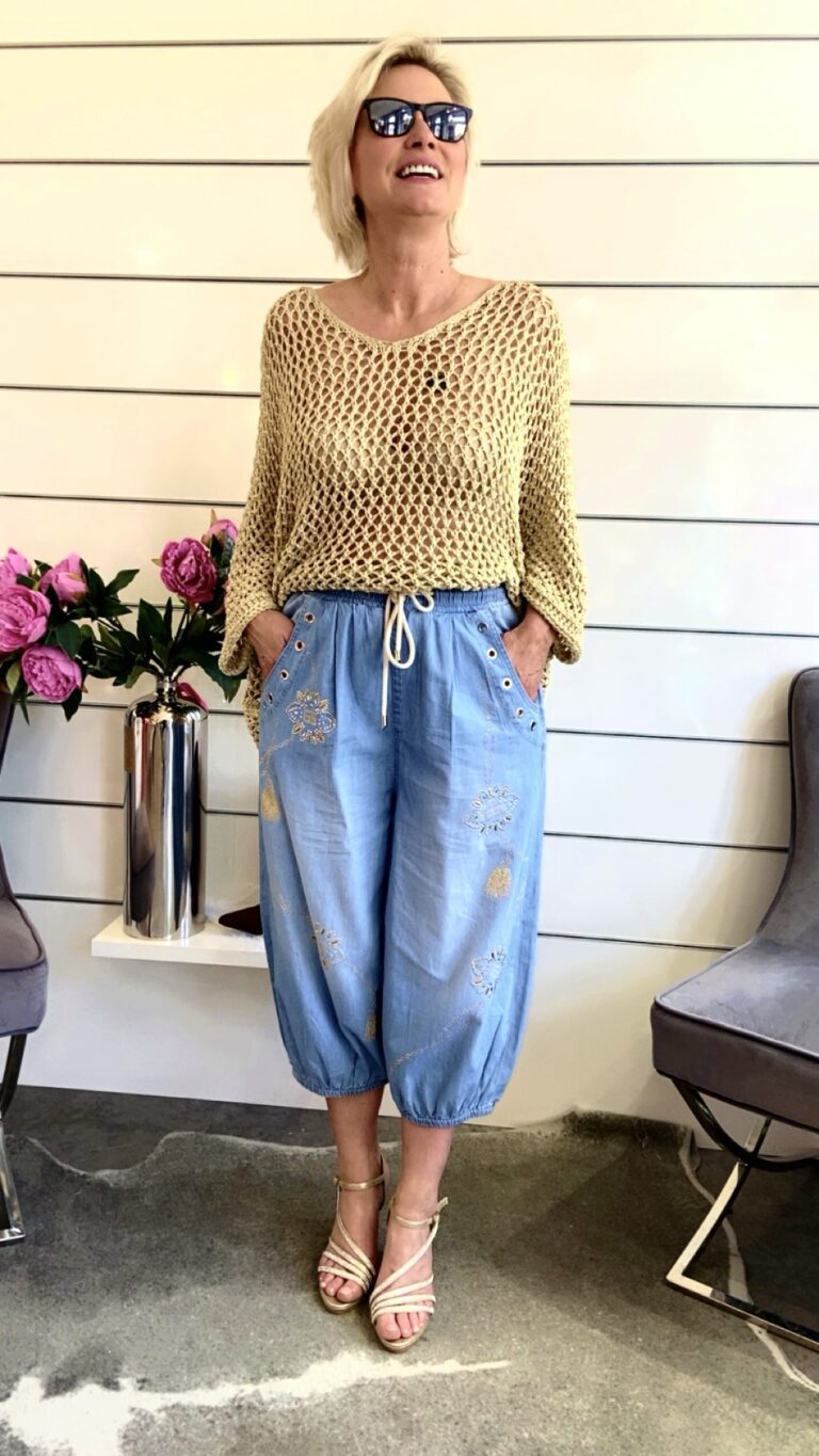 Häkelpullover Gold