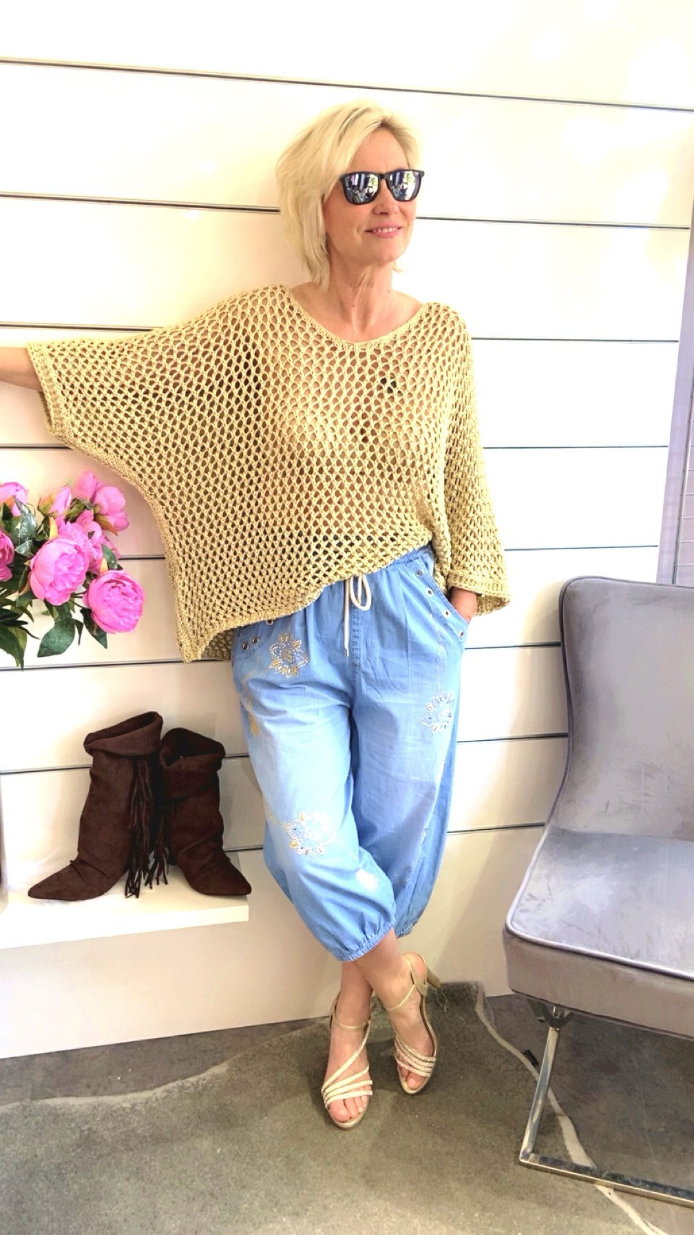 Jeans Ballonschnitt 3/4 Länge