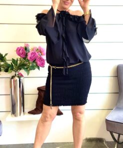 Kleid Schwarz Off-Shoulder