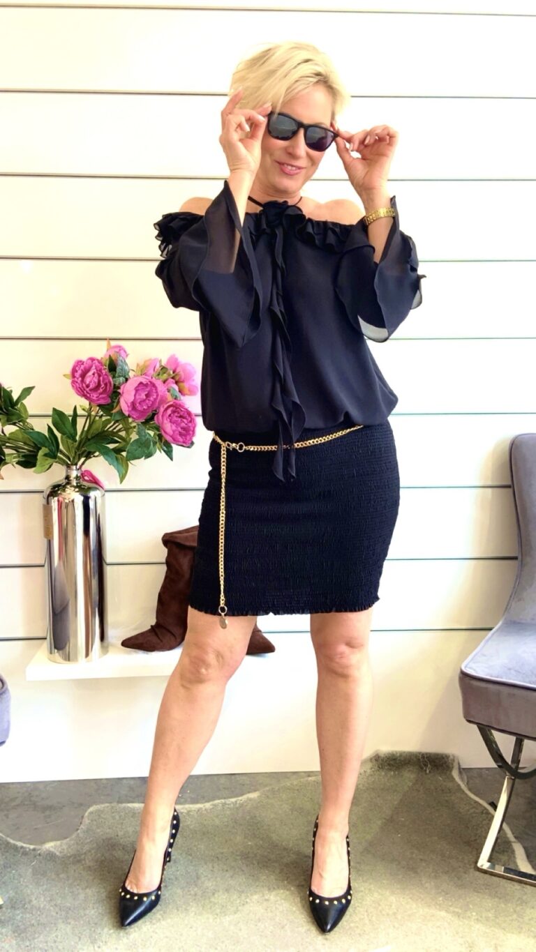 Kleid Schwarz Off-Shoulder