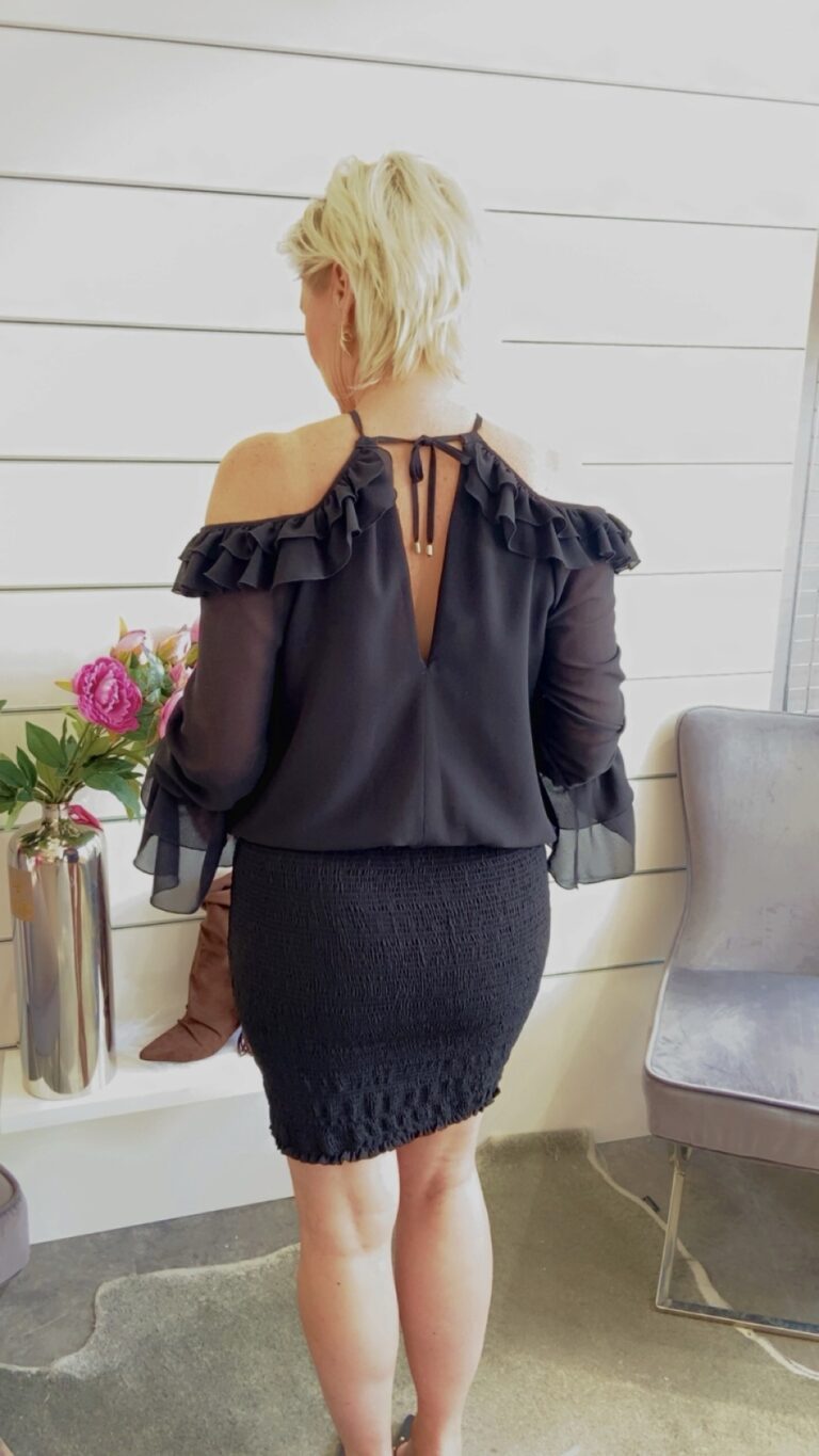 Kleid Schwarz Off-Shoulder