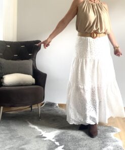 Sommertop in A Form - Creme, Beige, Schwarz