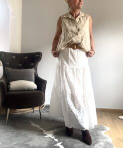 Bluse ohne Arm - Rosé, Beige, Hellblau