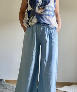 Chiffon Top-Blüte  Blau, Braun, Rosé