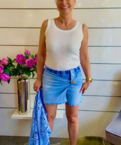 Jeans-Short im Skort-Design