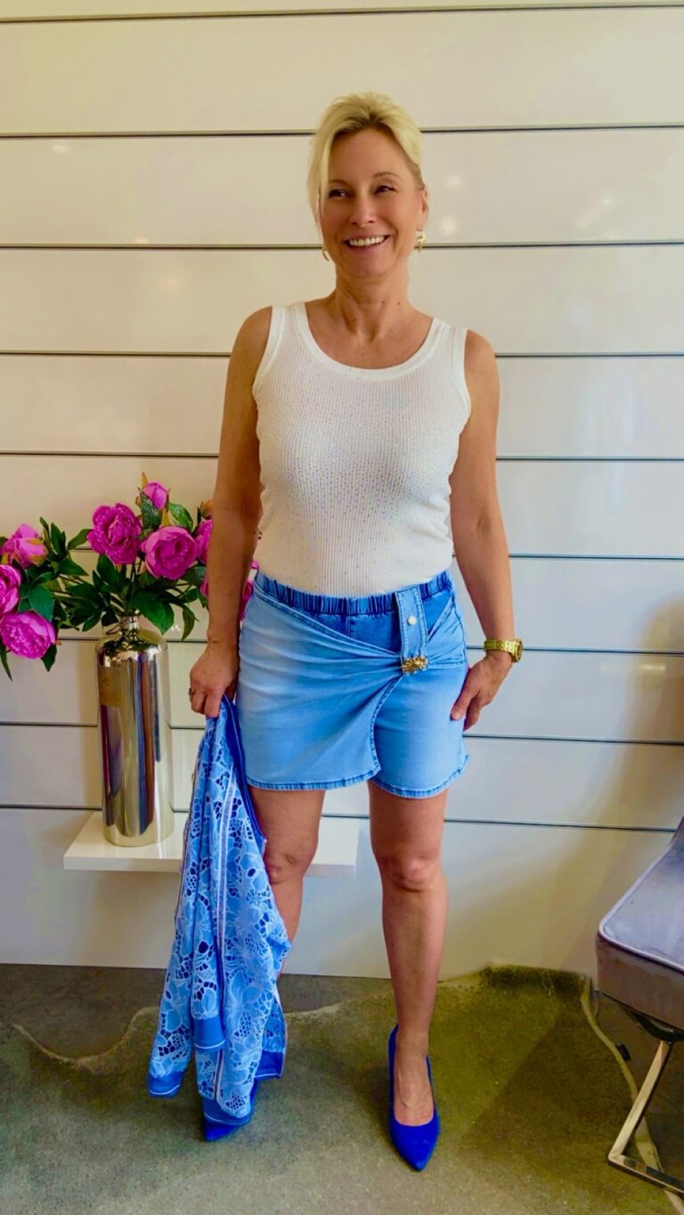 Jeans-Short im Skort-Design