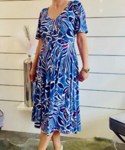 Alternative view of Kleid Allover-Print Blau/Weiß/Pink