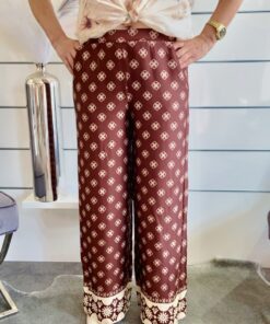Alternative view of Palazzo-Hose Braun mit Allover-Print / Wide-Leg Sommerhose