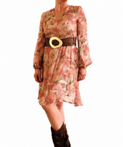 Chiffonkleid mit Rosenmuster