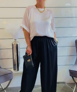 Weißes Satin-Shirt Damen
