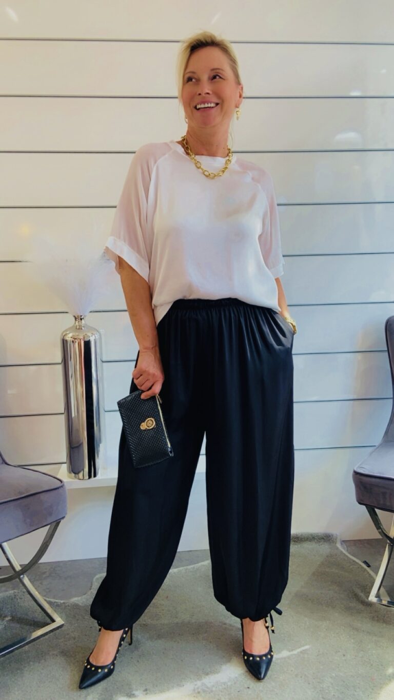 Weißes Satin-Shirt Damen