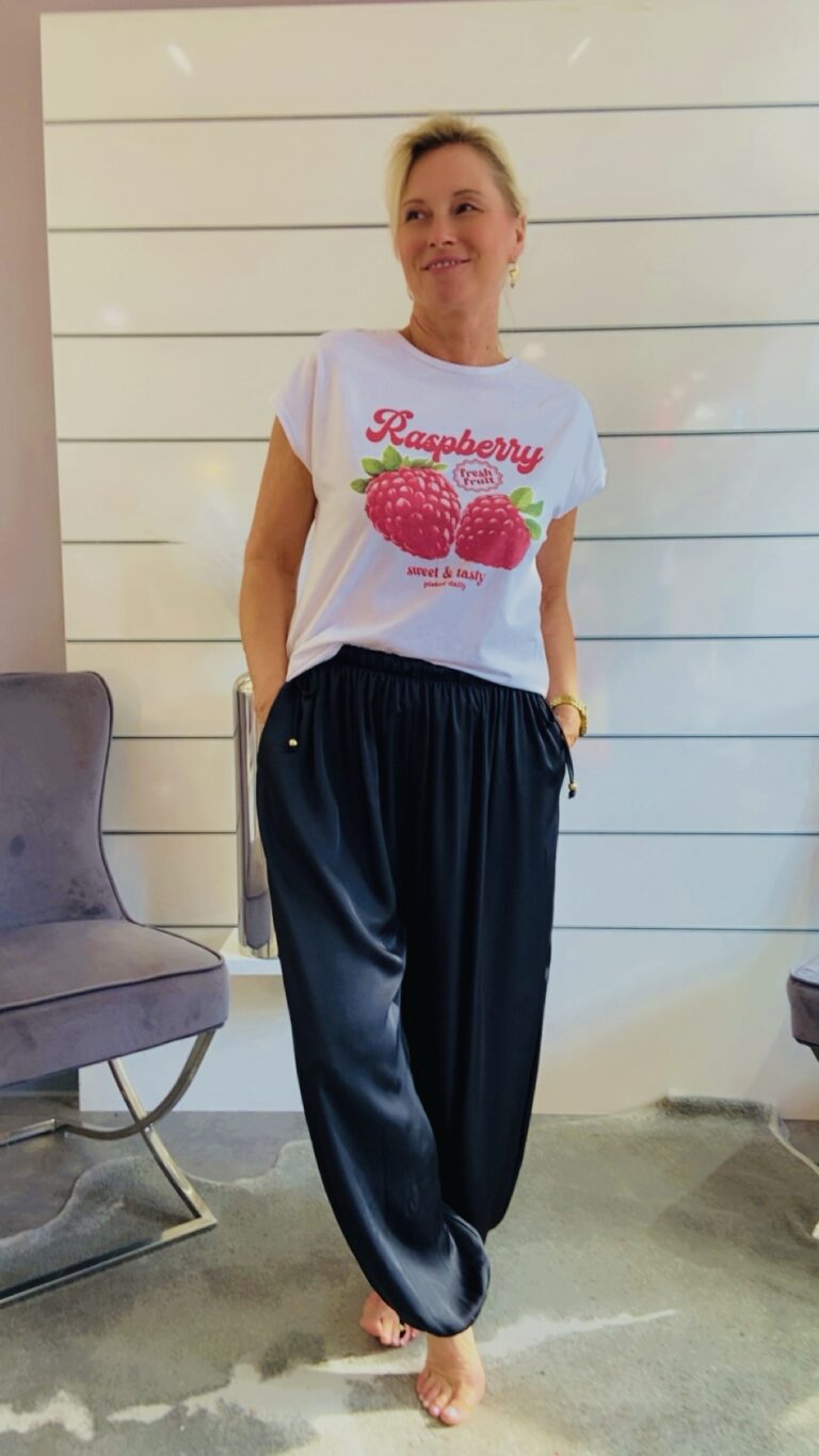 T-Shirt mit Raspberry-Print