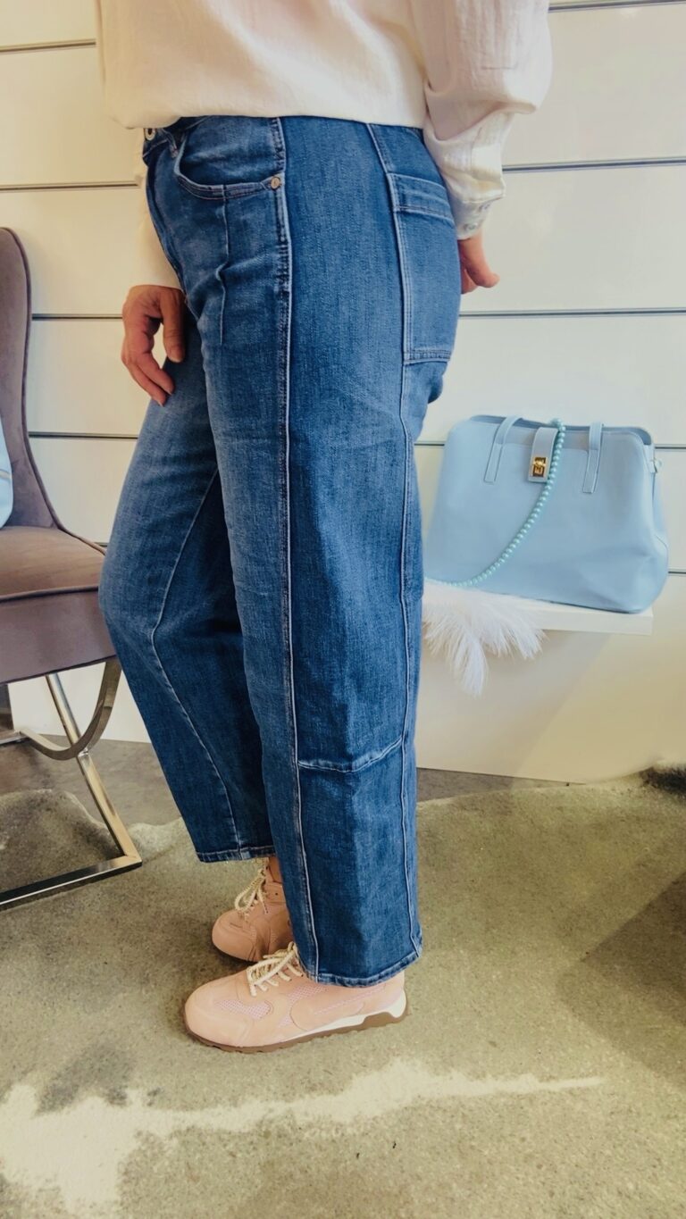Weite Jeans in Denim – Waschung