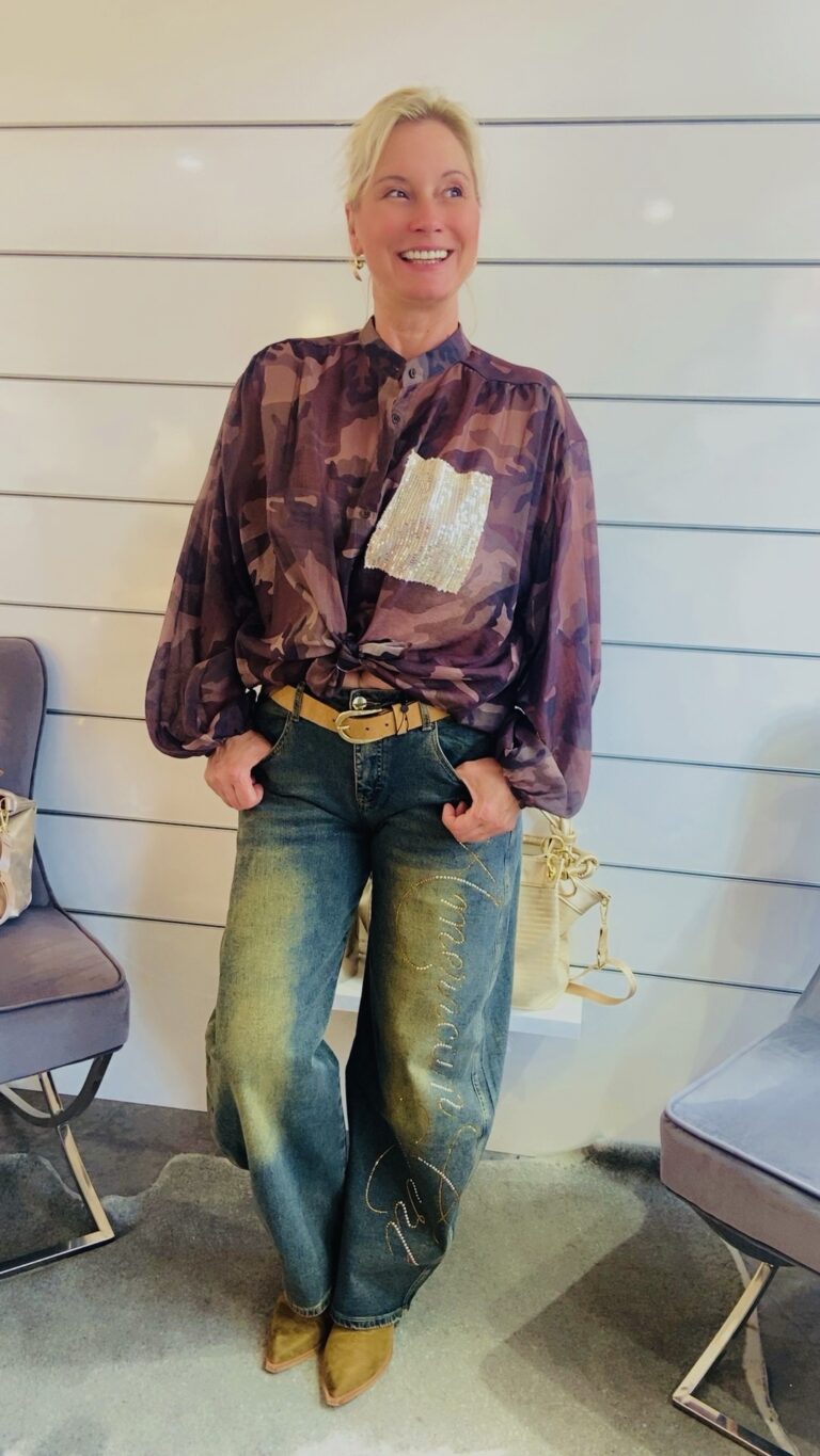 Barrel Jeans mit Strass – Details