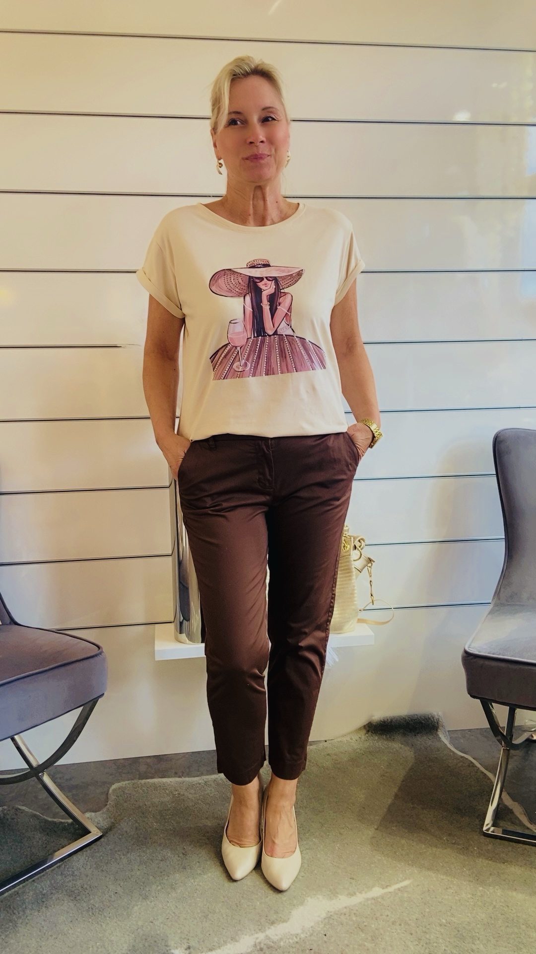 T-Shirt mit Fashion-Print