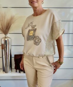 Alternative view of Shirt mit Schmuckdetails und Netzärmeln