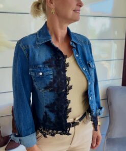 Alternative view of Italienische Jeansjacke mit Spitze
