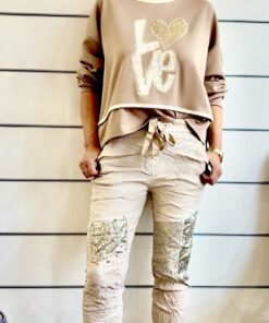 Shirt Love mit Metallic Details