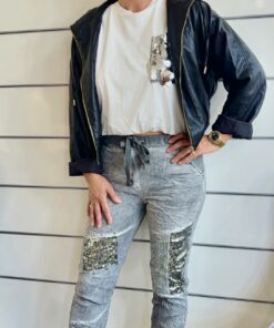 Joggpants mit Glitzer Patches