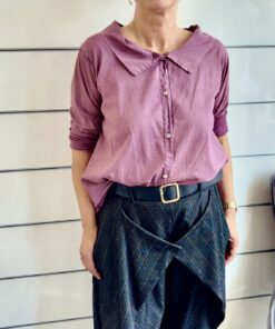 Oversize Bluse mit großem Kragen