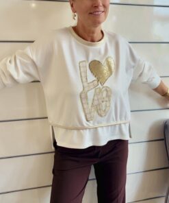 Shirt Love mit Metallic Details