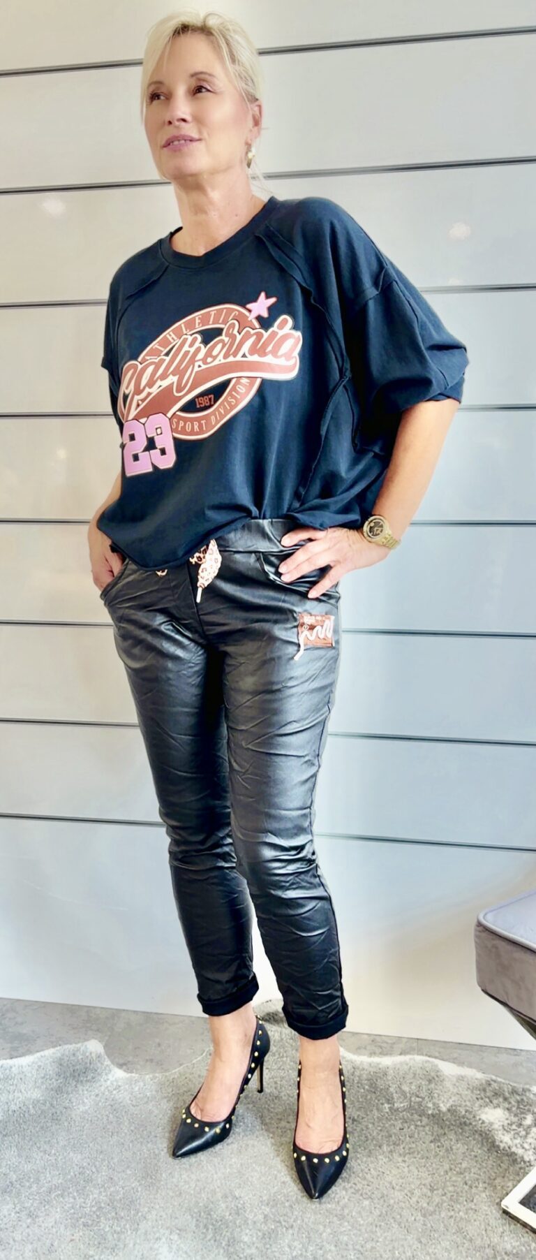 Damenpullover mit California Print im College-Look