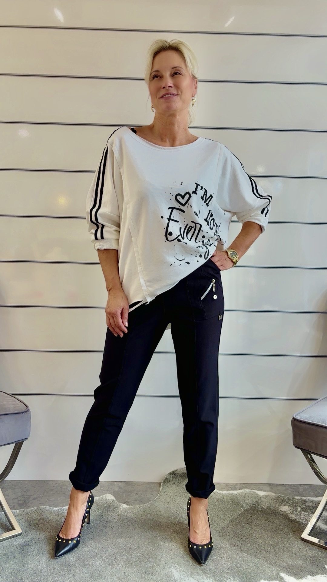 Schwarze Joggpants mit Reißverschlusstaschen
