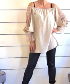 Bluse mit Spitze – Boho-Look in verschiedenen Farben
