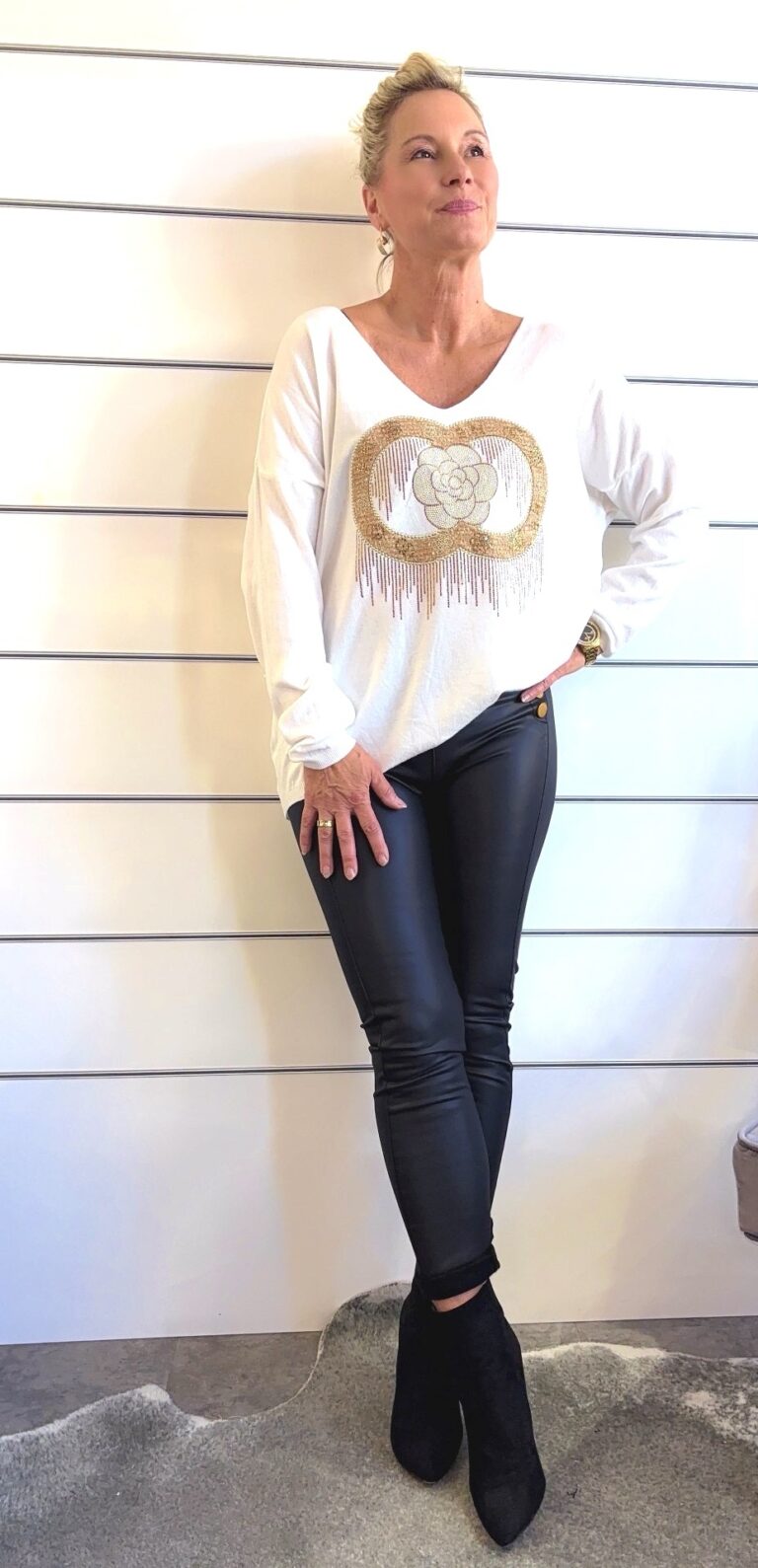 Pullover mit Glitzer-Motiv