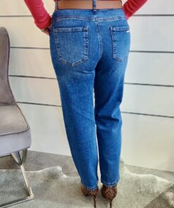 Alternative view of Damenjeans mit Gürtel – Jeanshose mit goldenen Details
